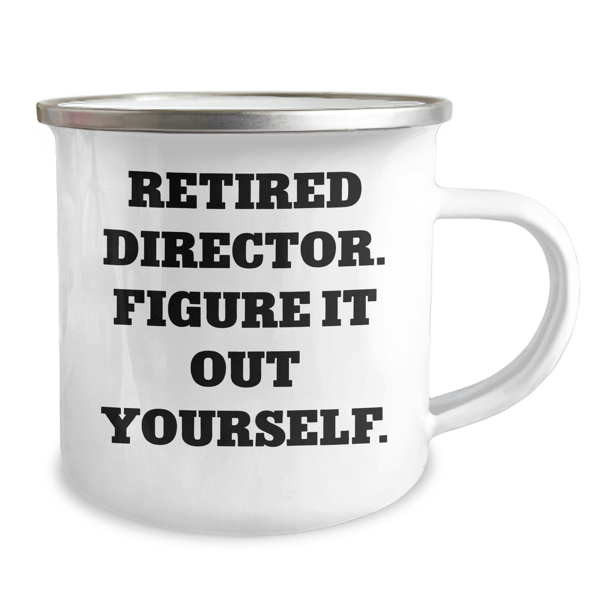 Funny Director Gifts from Friends for Men - 'Figure It Out Yourself' Camping Mug, 12 oz Stainless Steel with Enamel Finish, Graduation Unique Gifts - Image 2