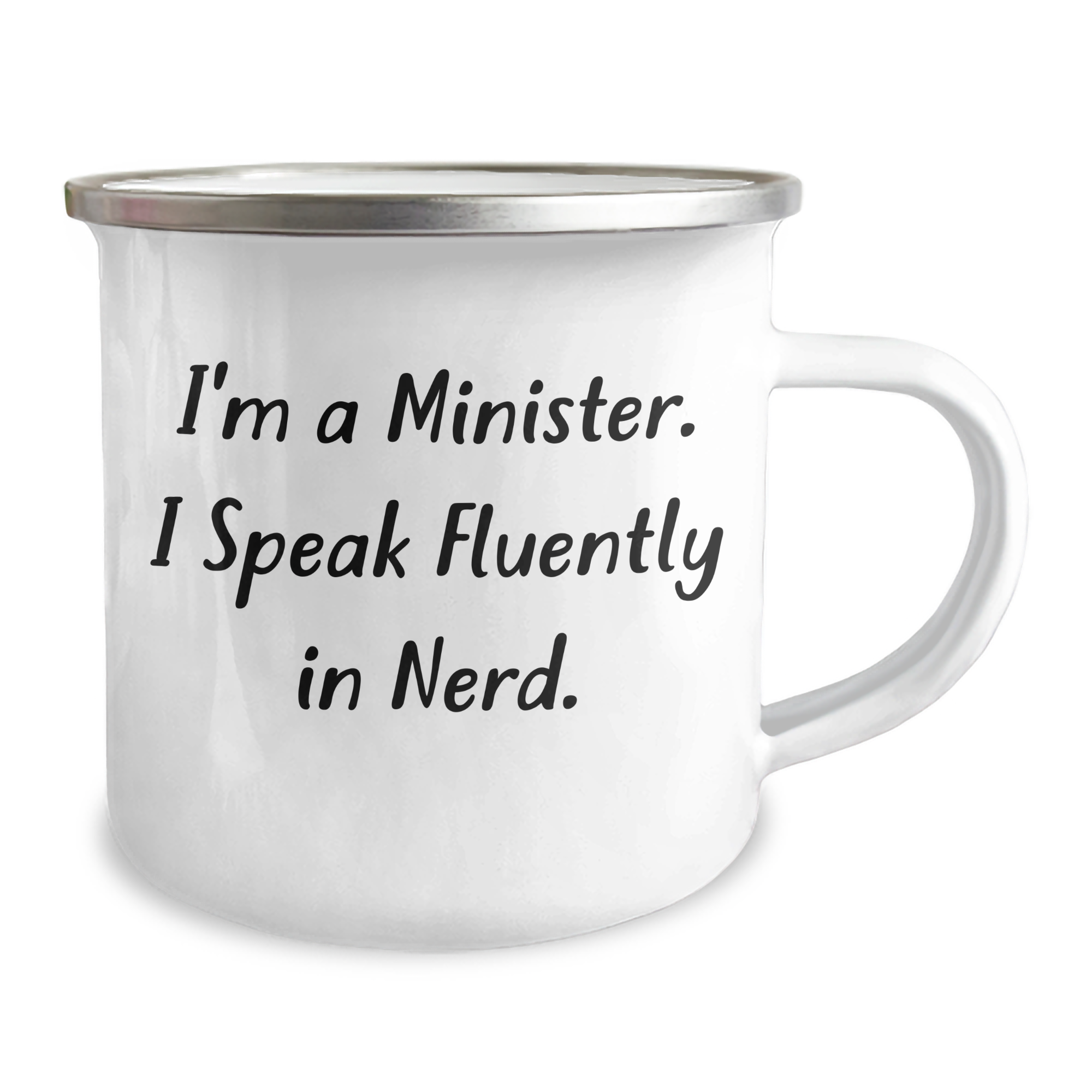Funny Minister Gifts, 'I'm A Minister. I Speak Fluently In genius.' Camping Mug for Father's Day, Gifts from Men to Minister - Image 2