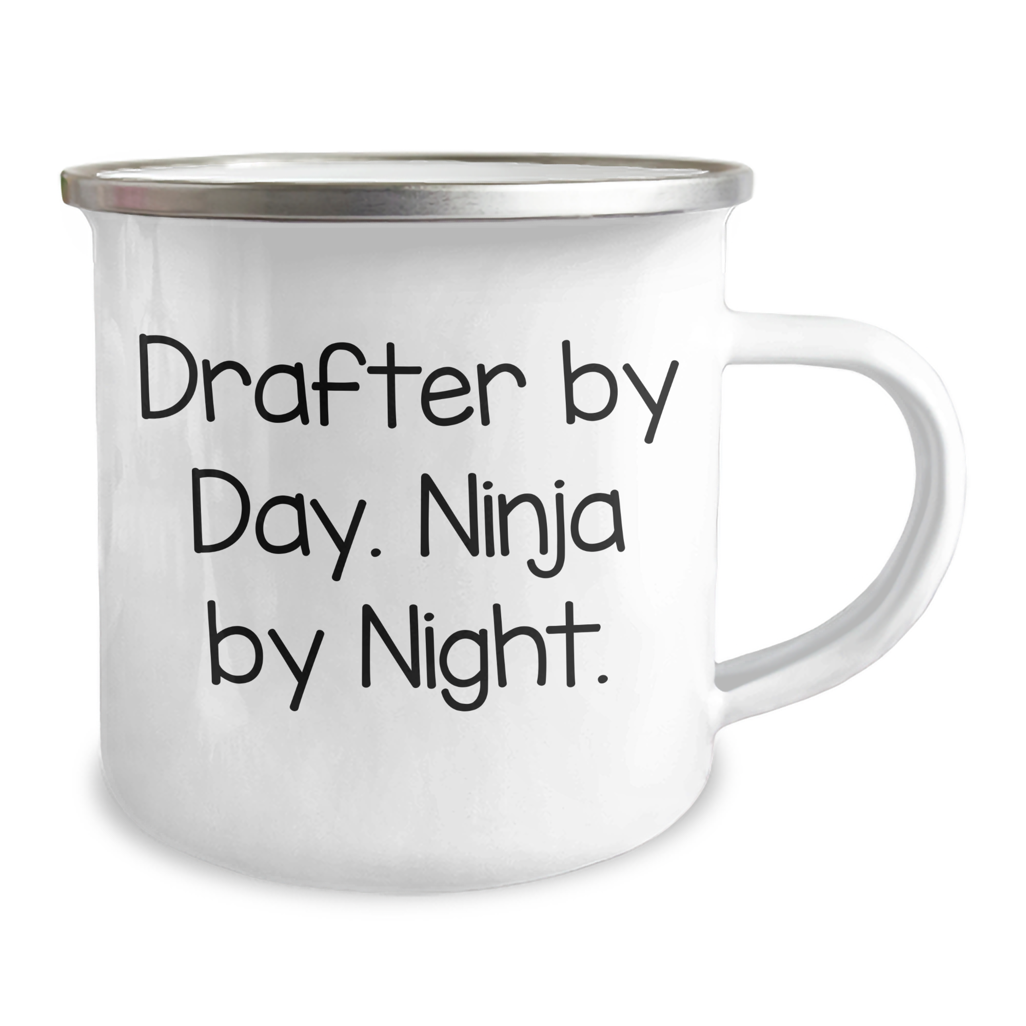 Drafter Gifts for Men, Funny Camping Mug for Graduation, 'Drafter By Day. Ninja By Night.' Motivational Quote - Image 2