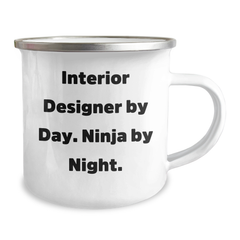 Interior Designer Gifts from Men for Father's Day - Funny Camping Mug - 'Interior Designer By Day. Ninja By Night.' - Image 2