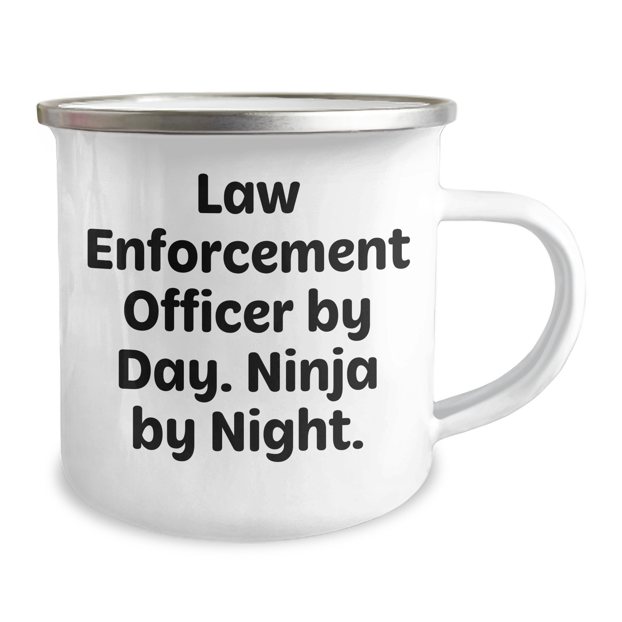 Law Enforcement Officer Gifts from Men - Ninja by Night, Camping Mug for Law Enforcement Officer's Graduation - Funny Quote - Image 2