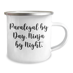 Paralegal Ninja Gifts from Friends and Family - Funny Camping Mug for Men - 'Paralegal By Day. Ninja By Night.' - Image 2