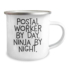 Gifts from Friends for Postal Workers, Postal Worker By Day. Ninja By Night. Inspired Camping Mug for Graduation - Image 2
