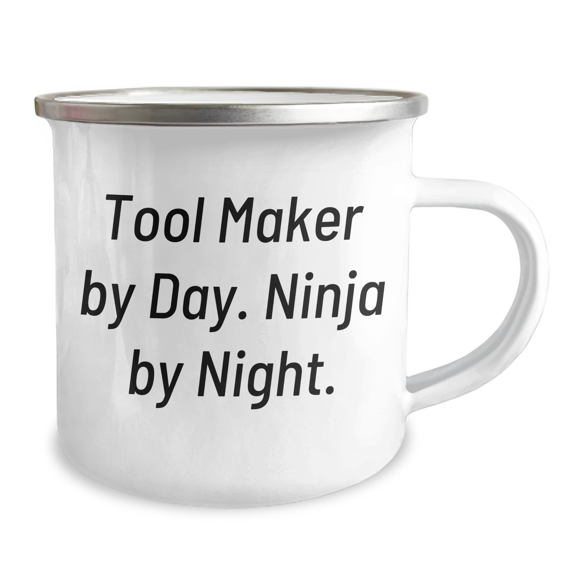Tool Maker Gifts from Friends, Unique Graduation Presents for Tool Maker, Camping Mug, 'Tool Maker By Day. Ninja By Night.' Funny Quote - Image 2