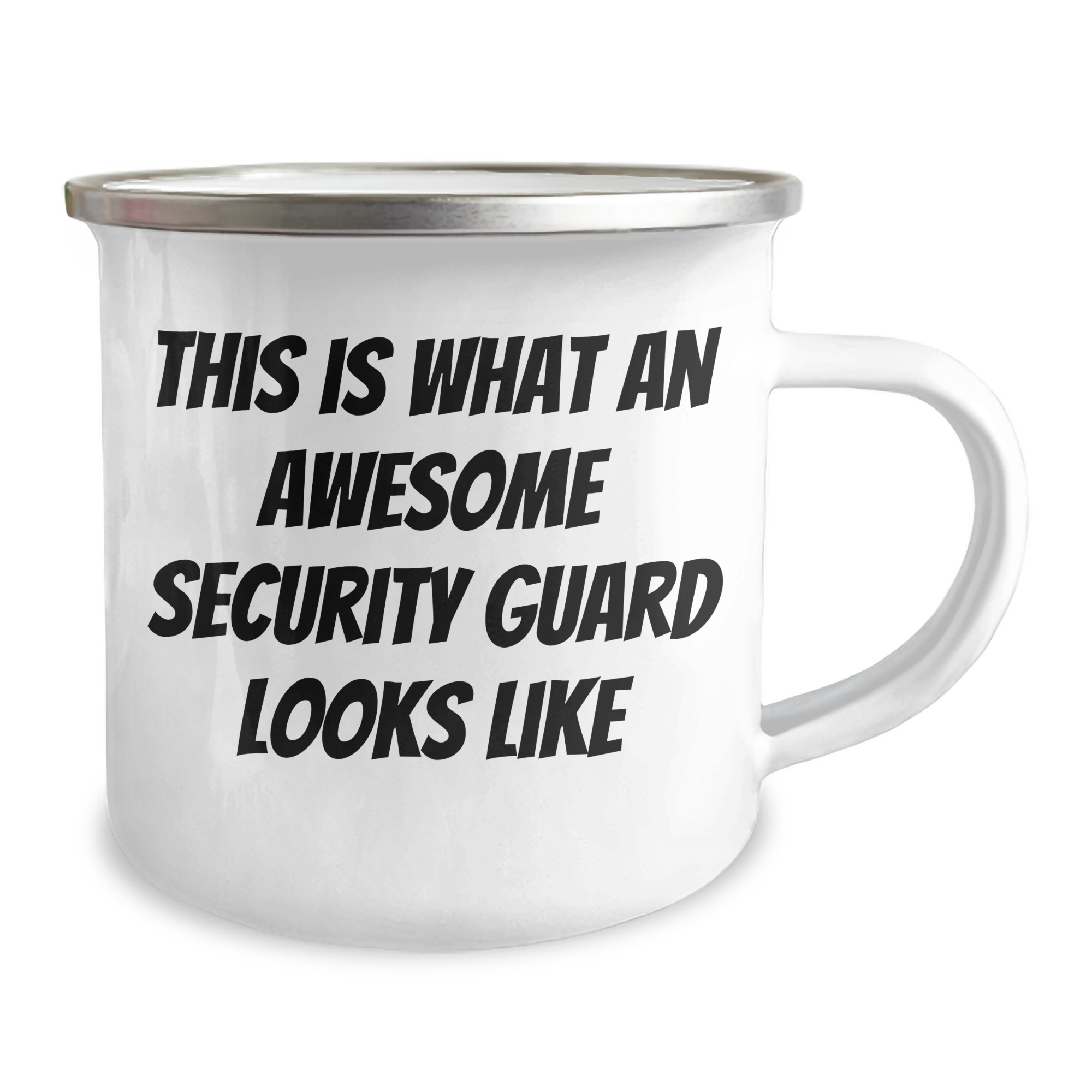 Security Guard Gifts for Men from Family - Funny Quote Camping Mug, 12 oz Stainless Steel with Enamel Finish, Perfect Graduation Unique Gifts - Image 2