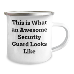 Funny Security Guard Gifts from Friends for Graduation - This Is What An Awesome Security Guard Looks Like, 12 oz Camping Mug - Image 2
