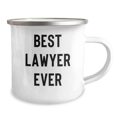 Funny Lawyer Gifts from Best Lawyer Ever - 'Best Lawyer Ever' Enamel Camping Mug for Graduation Unique Gifts for Men, Women, Family, and Friends - Image 2