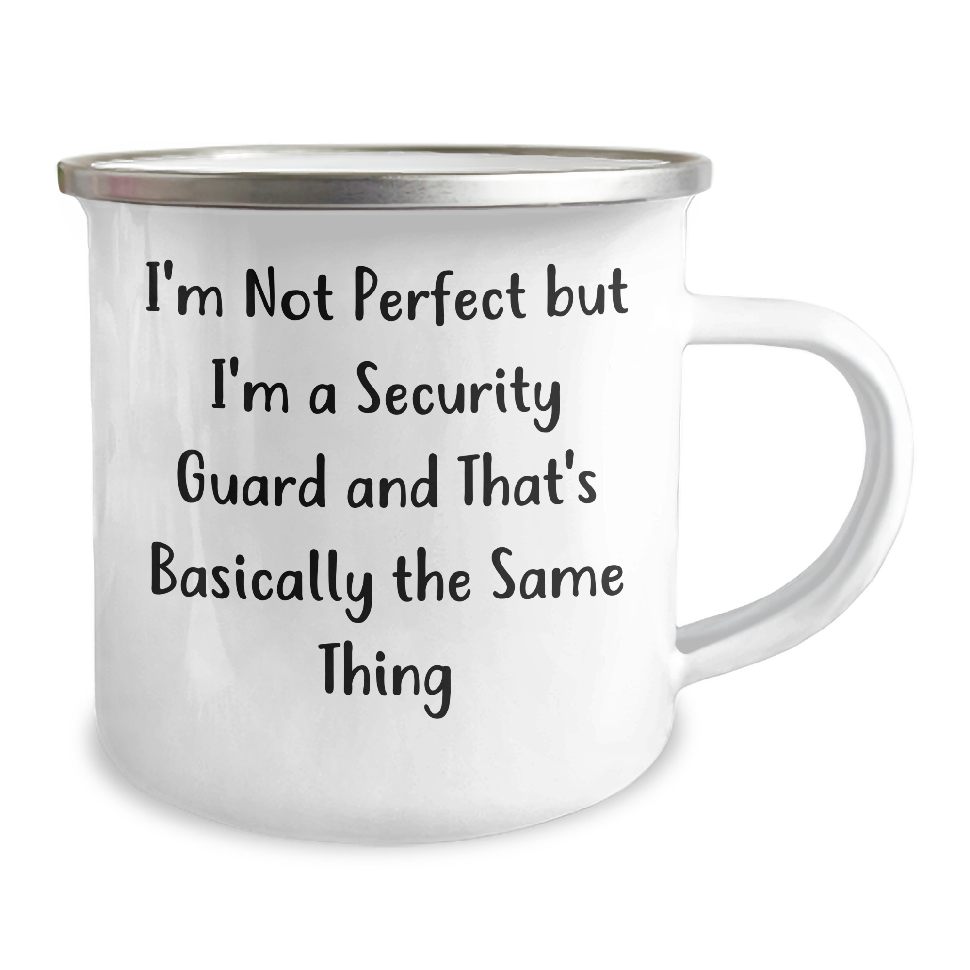 Funny Security Guard Gifts from Dad - 'I'm Not Perfect But...'- Camping Mug for Security Guard on Father's Day - Image 2