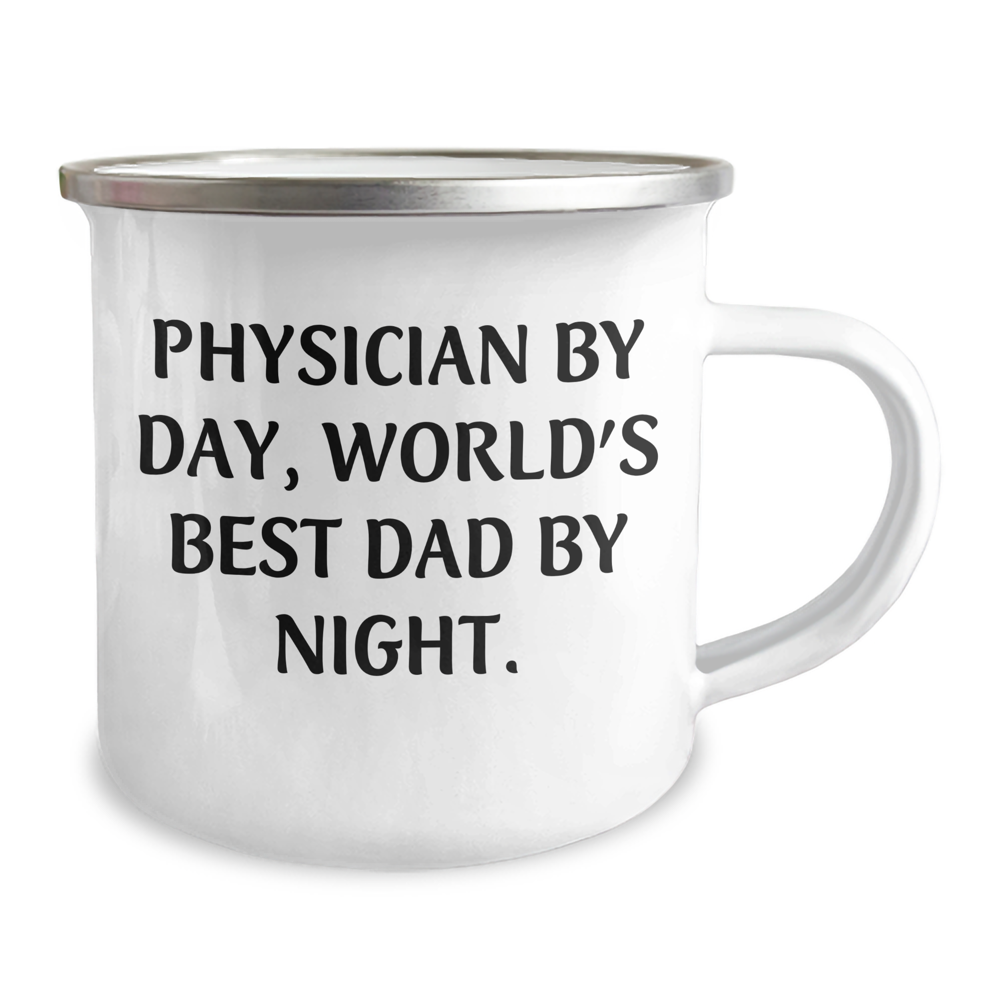 Physician Gifts: Funny Camping Mug for Graduation from Best Dad, 'Physician By Day, World's Best Dad By Night.' - Image 2