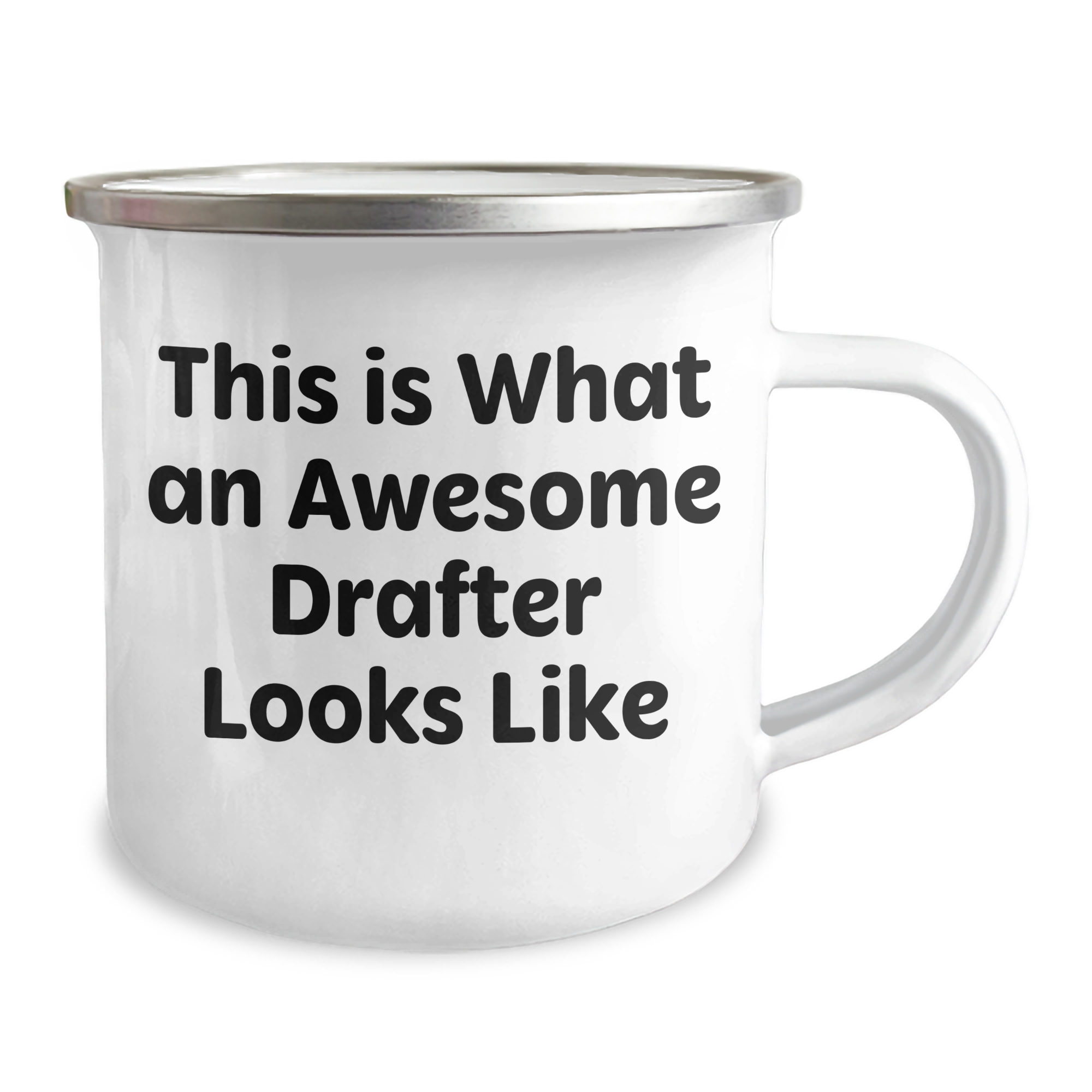 Funny Drafter Gifts from Men to Awesome Drafter on Father's Day, This Is What An Awesome Drafter Looks Like Enamel Camping Mug for Him, 12 oz Stainless Steel - Image 2