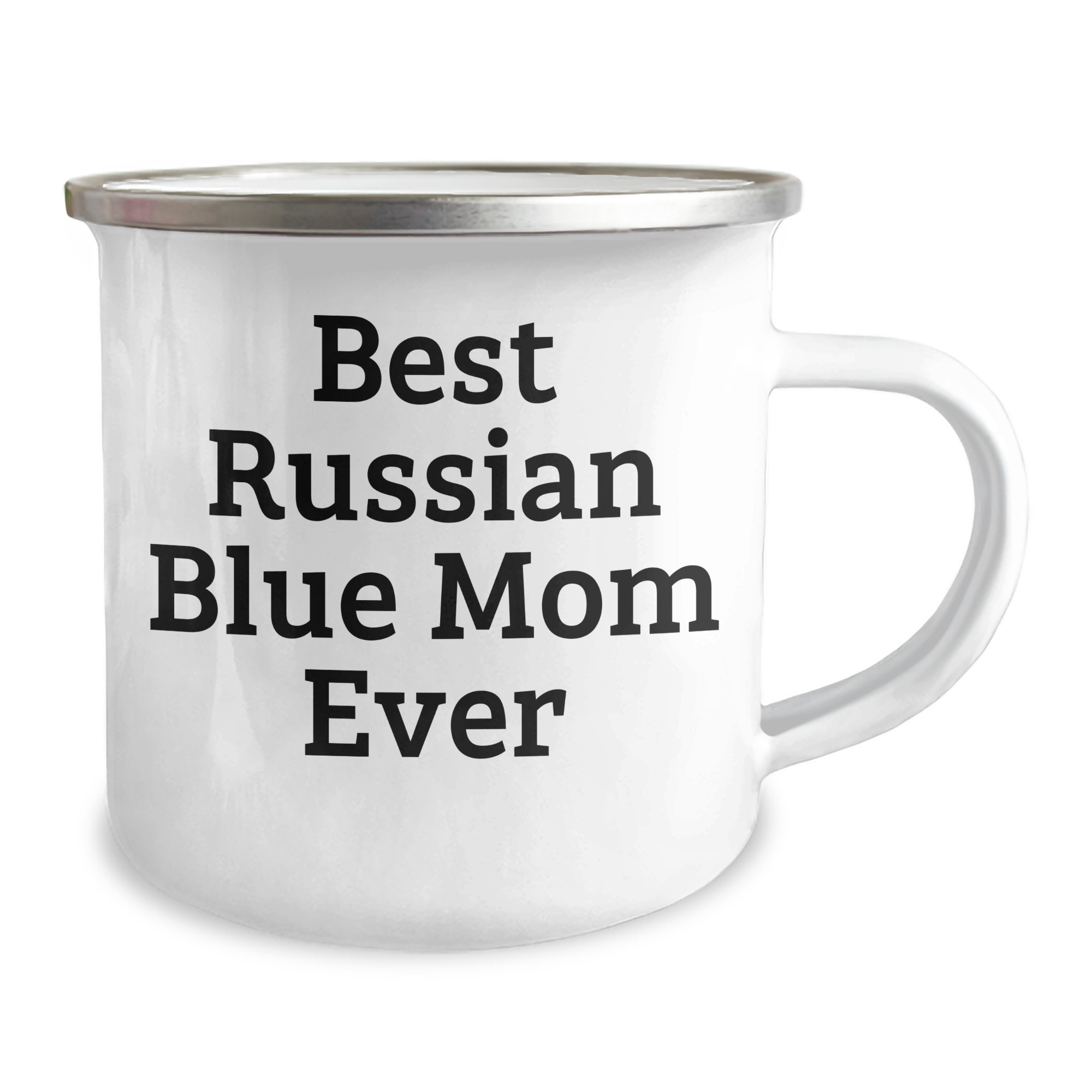 Funny Russian Blue Cat Mom Gifts for Dad - Best Russian Blue Mom Ever Camping Mug, 12 oz Stainless Steel with Enamel Finish, Gifts from Men to Russian Blue Cat Lovers on Father's Day - Image 2