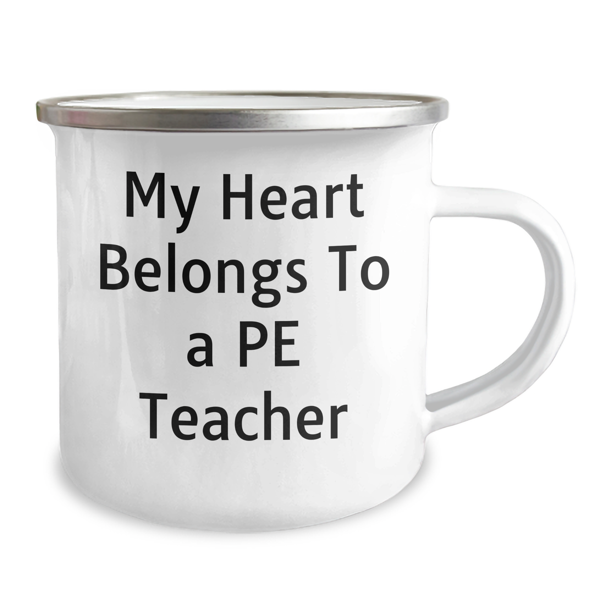 Funny PE Teacher Gifts from Family, Unique Camping Mug for Men, Women, and Friends, 'My Heart Belongs To A Pe Teacher' Quote, Graduation Unique Gifts - Image 2