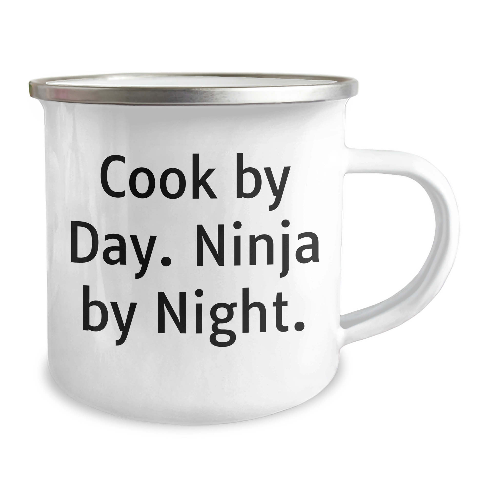 Funny Cook Gifts from Men to Cook Graduation Unique Camping Mug, 'Cook By Day. Ninja By Night.' - Image 2