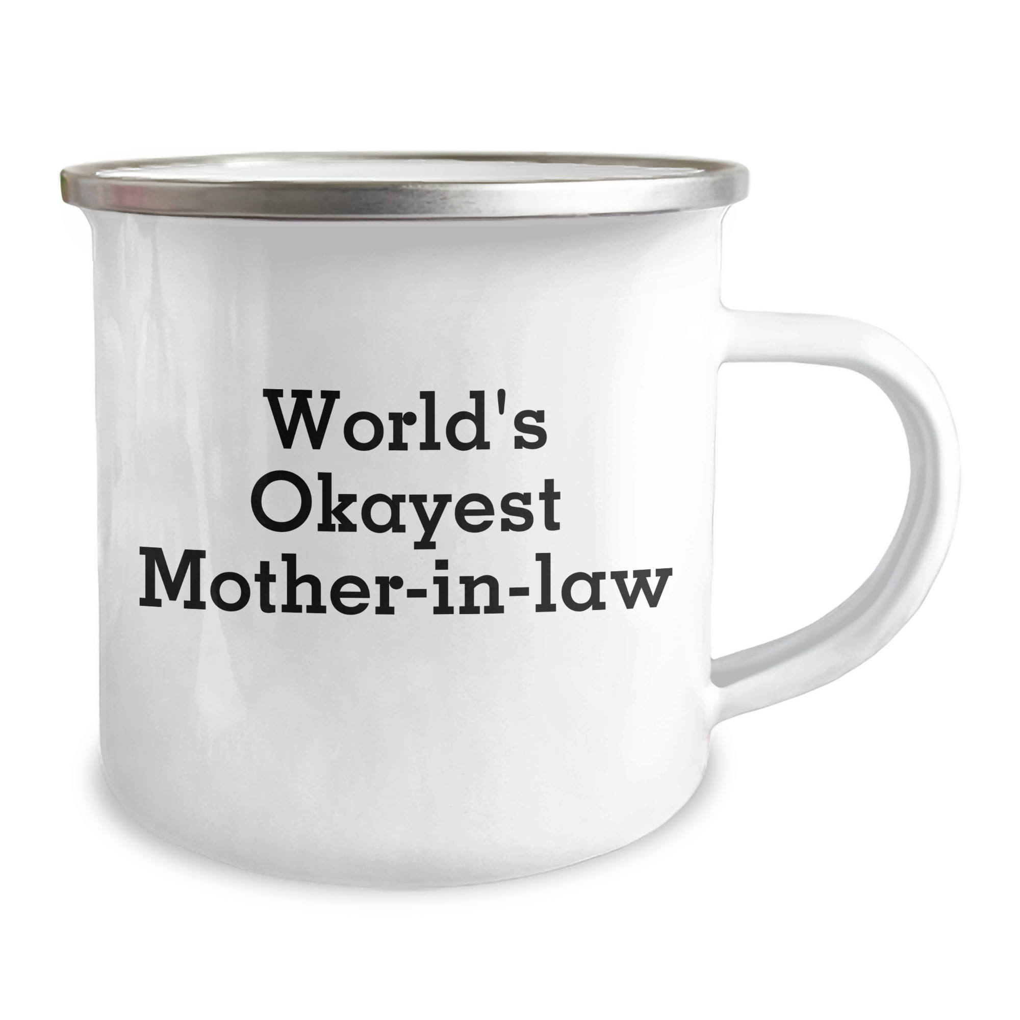 Funny World's Okayest Mom-in-law Camping Mug Gifts for Graduation, Gifts from Mom, for the Okayest Mom-in-law, Stainless Steel with Enamel Finish - Image 2