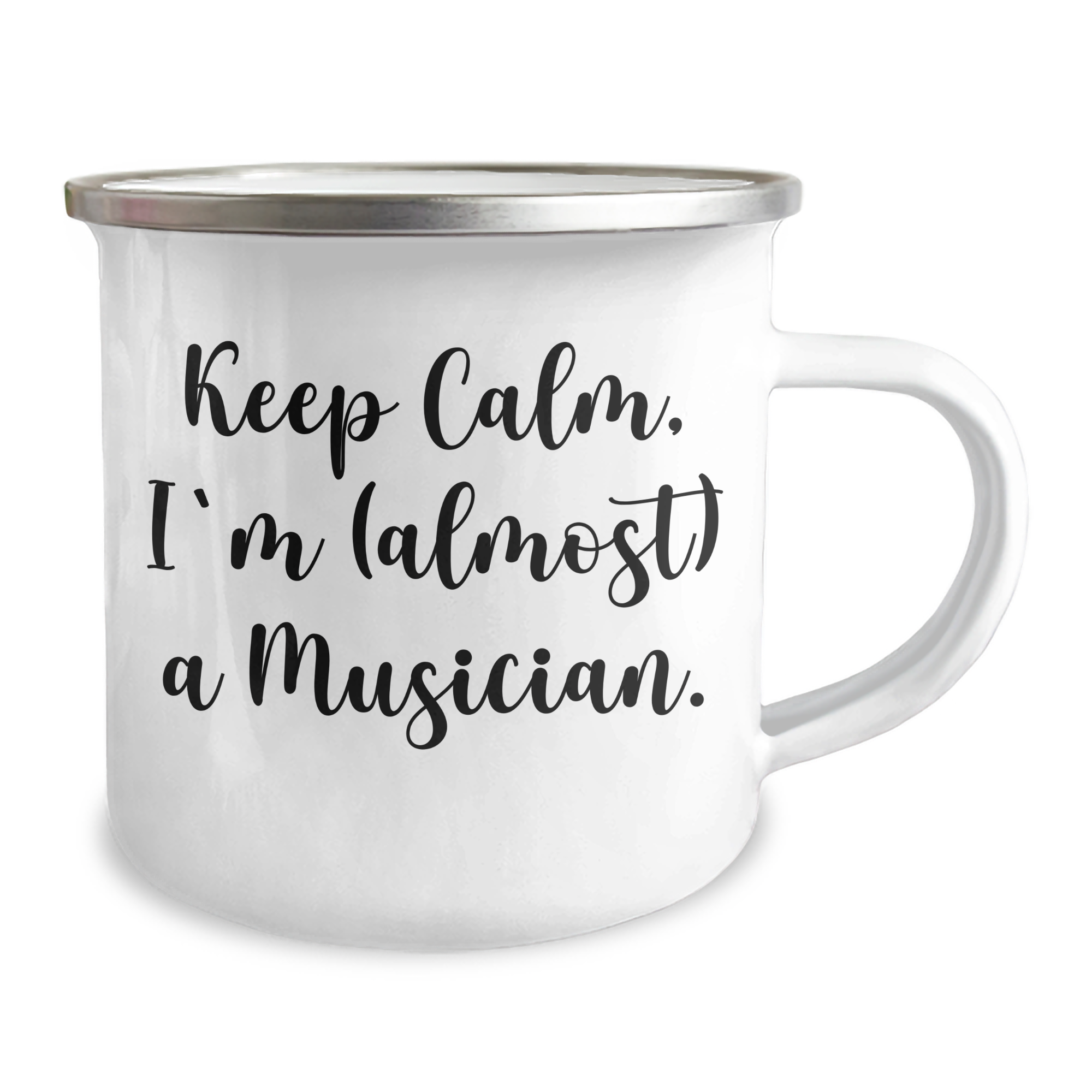 Funny Musician Gifts from Friends for Graduation Unique Keepsakes - Keep Calm, I'm (almost) A Musician. - 12 oz Stainless Steel Camping Mug - Image 2