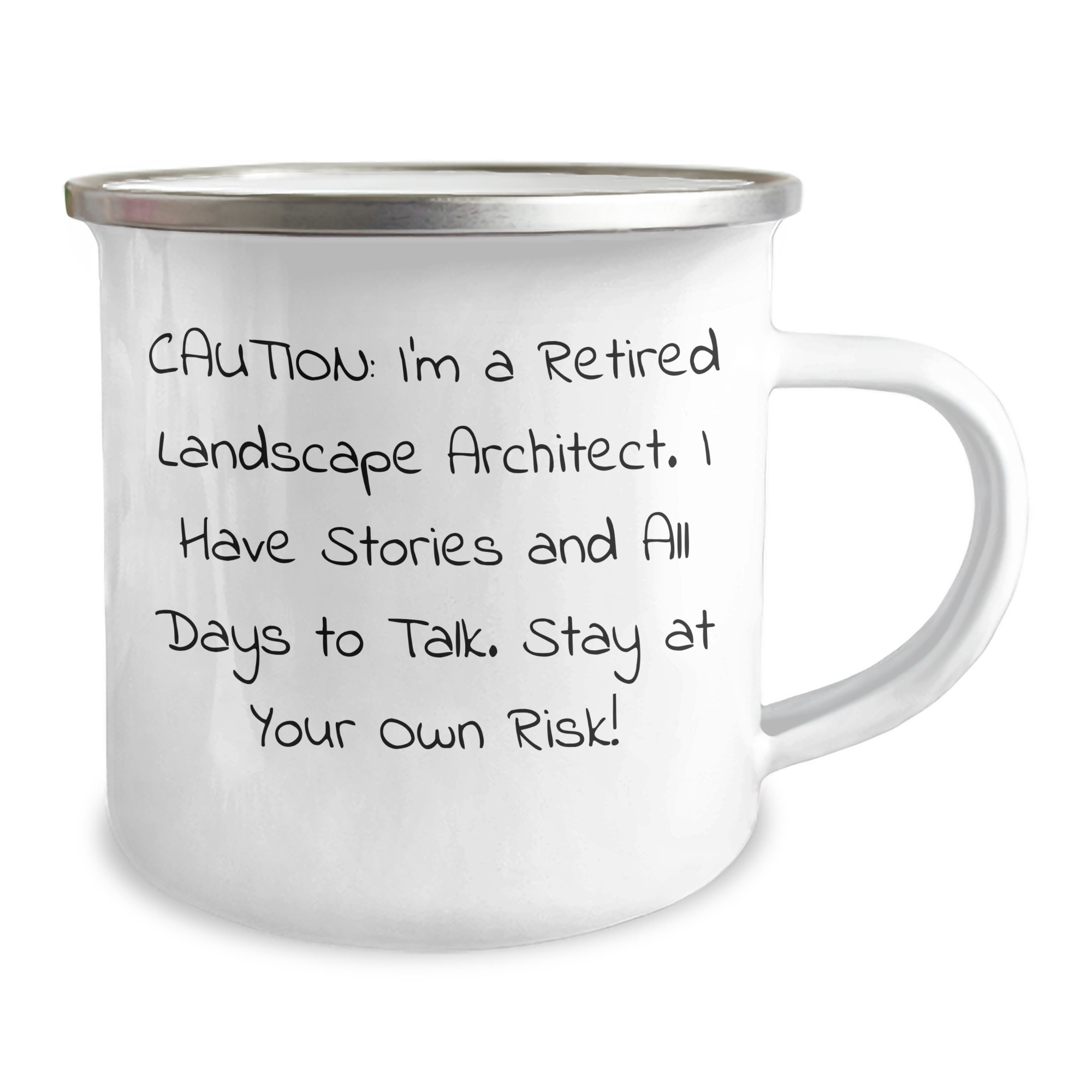 Landscape Architect Humor Gifts from Friends to Men, Funny Camping Mug for Graduation, Caution: Stories Ahead! - 'Stay At Your Own Risk!' - Image 2