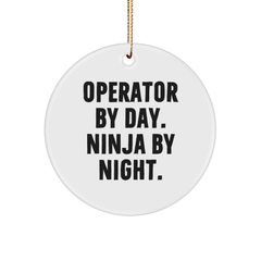 Operator Gifts, Funny Quote Circle Ornament, Christmas Decorations, Gifts from Men to Operator Friends, Durable MDF Circle with High-Gloss Finish - Image 1