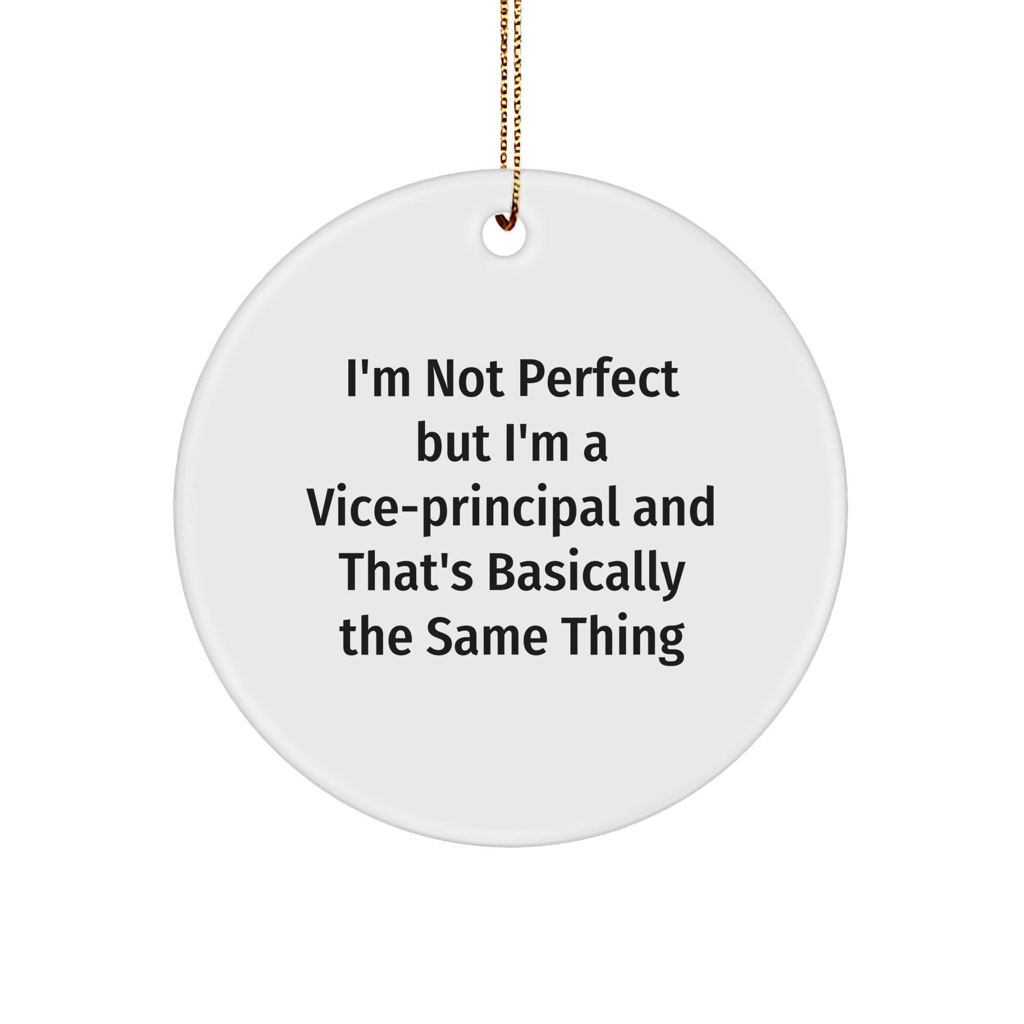 Vice-principal Gifts from Friends, Funny Circle Ornament, I'm Not Perfect, Christmas Unique Gifts for Vice-principal - Image 1