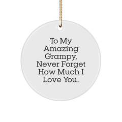 Grampy Gifts from Men to My Amazing Grampy, Cute Circle Ornament for Christmas - Image 1