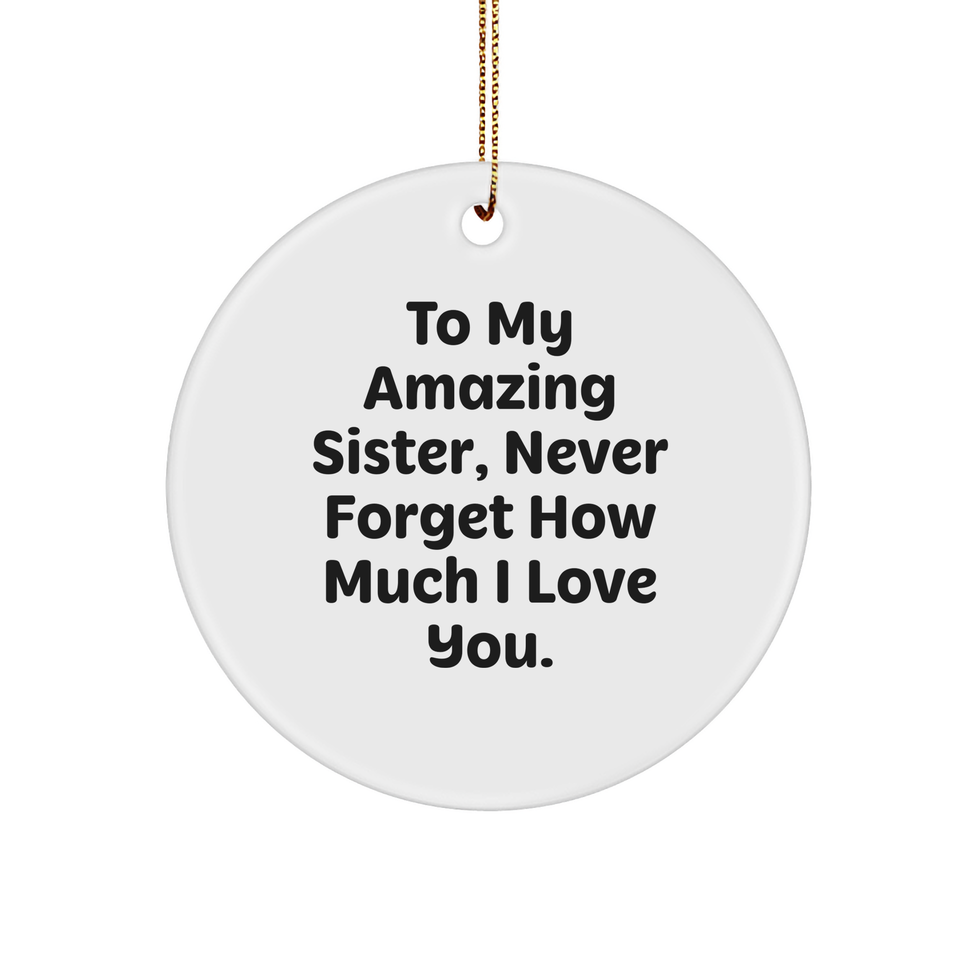 Gifts from Family to My Amazing Sister, Never Forget How Much I Love You. - Sister Circle Ornament for Christmas - Image 1