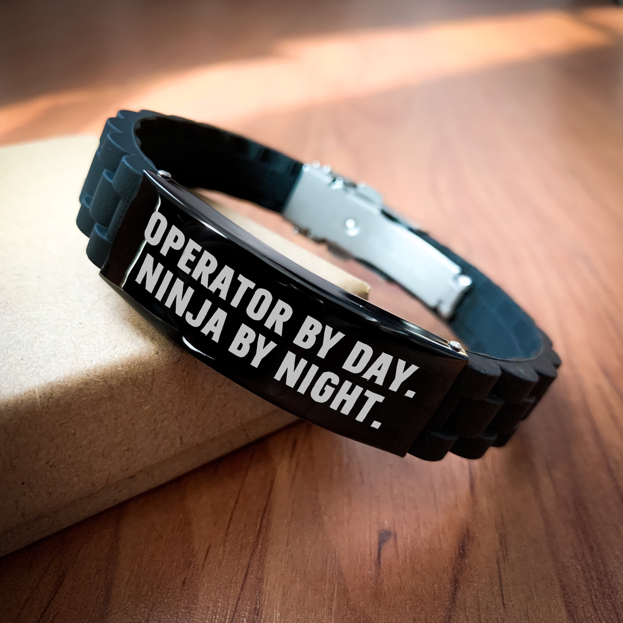 Operator Gifts, Father's Day Unique Operator By Day. Ninja By Night. Glide lock Clasp Bracelet, Adjustable, Premium Bag, Gifts from Men to Operator - Image 2