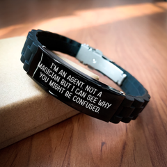 Agent Gifts from Friends to Agent, Glide lock Clasp Bracelet for Graduation, 'I'm An Agent. Not A Magician But I Can See Why You Might Be Confused.' Quote - Image 2