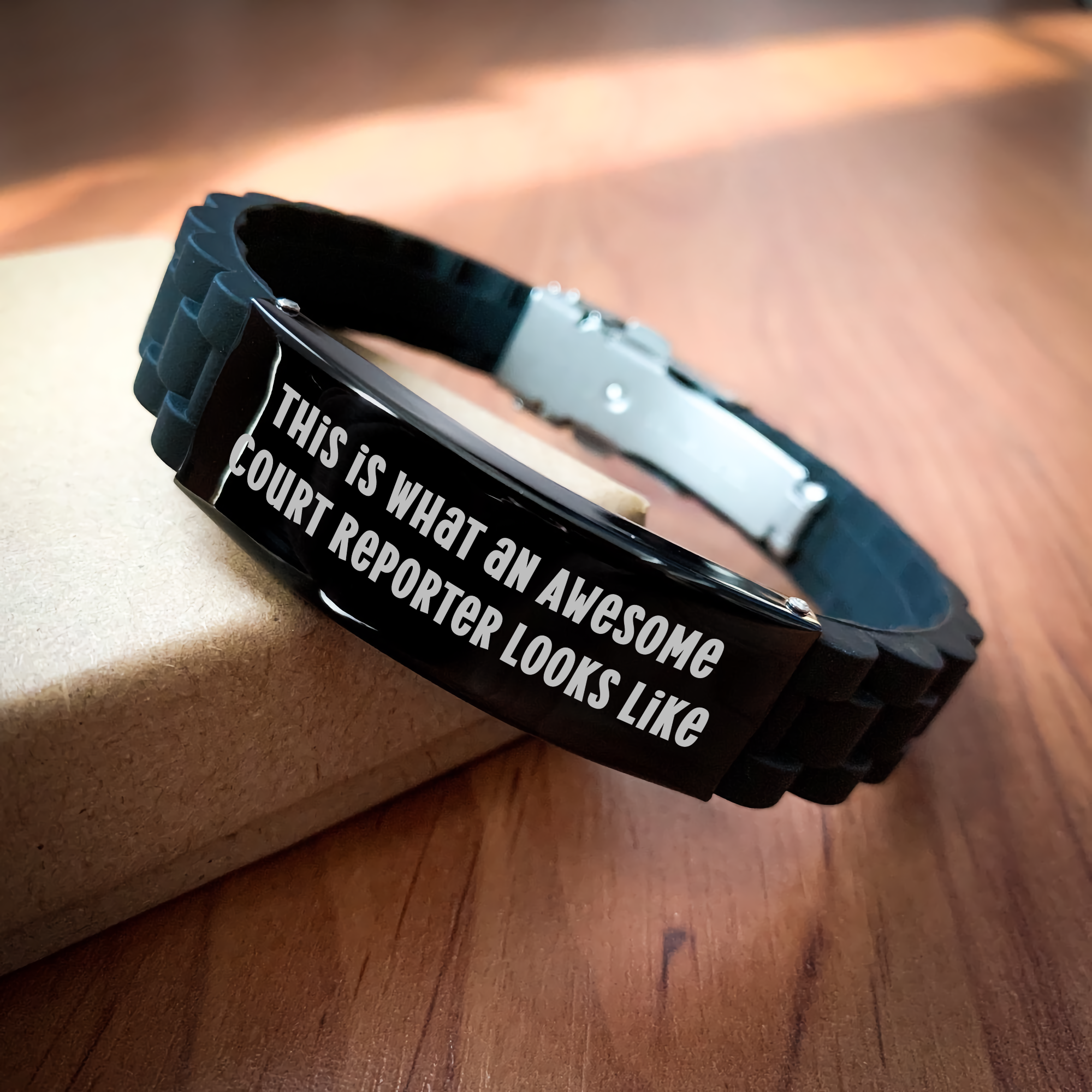 Funny Court Reporter Gifts - This Is What An Awesome Court Reporter Looks Like, Glide lock Clasp Bracelet for Court Reporters, Gifts from Men to Court Reporters for Father's Day - Image 2