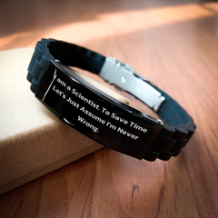 Funny Scientist Gifts, Glide lock Clasp Bracelet with Quote, Gifts from Men to Scientist Friends, Unique Graduation Gifts for Men and Women - Image 2