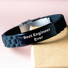Engineer Gifts from Friends, Best Engineer Ever Graduation Unique Gifts, Glide lock Clasp Bracelet for Men, Women, Coworkers, Family, Engineer - Image 3