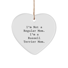Russell Terrier Dog Mom Funny Christmas Unique Gifts from Family Friends for Russell Terrier Dog Heart Ornament - Image 1