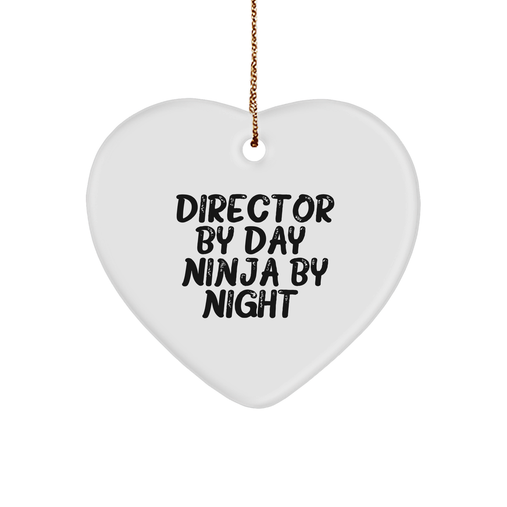 Funny Director Heart Ornament, Gifts from Friends for Director By Day. Ninja By Night. Christmas Unique Gifts - Image 1