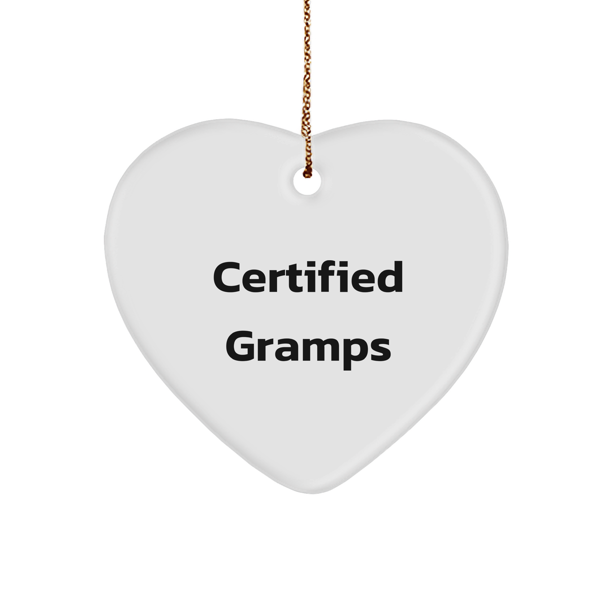 Funny Gramps Heart Ornament, Gifts from Family, for Gramps, Heartfelt Christmas Unique Gift - Image 1