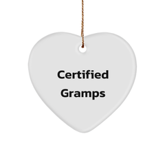 Funny Gramps Heart Ornament, Gifts from Family, for Gramps, Heartfelt Christmas Unique Gift - Image 1