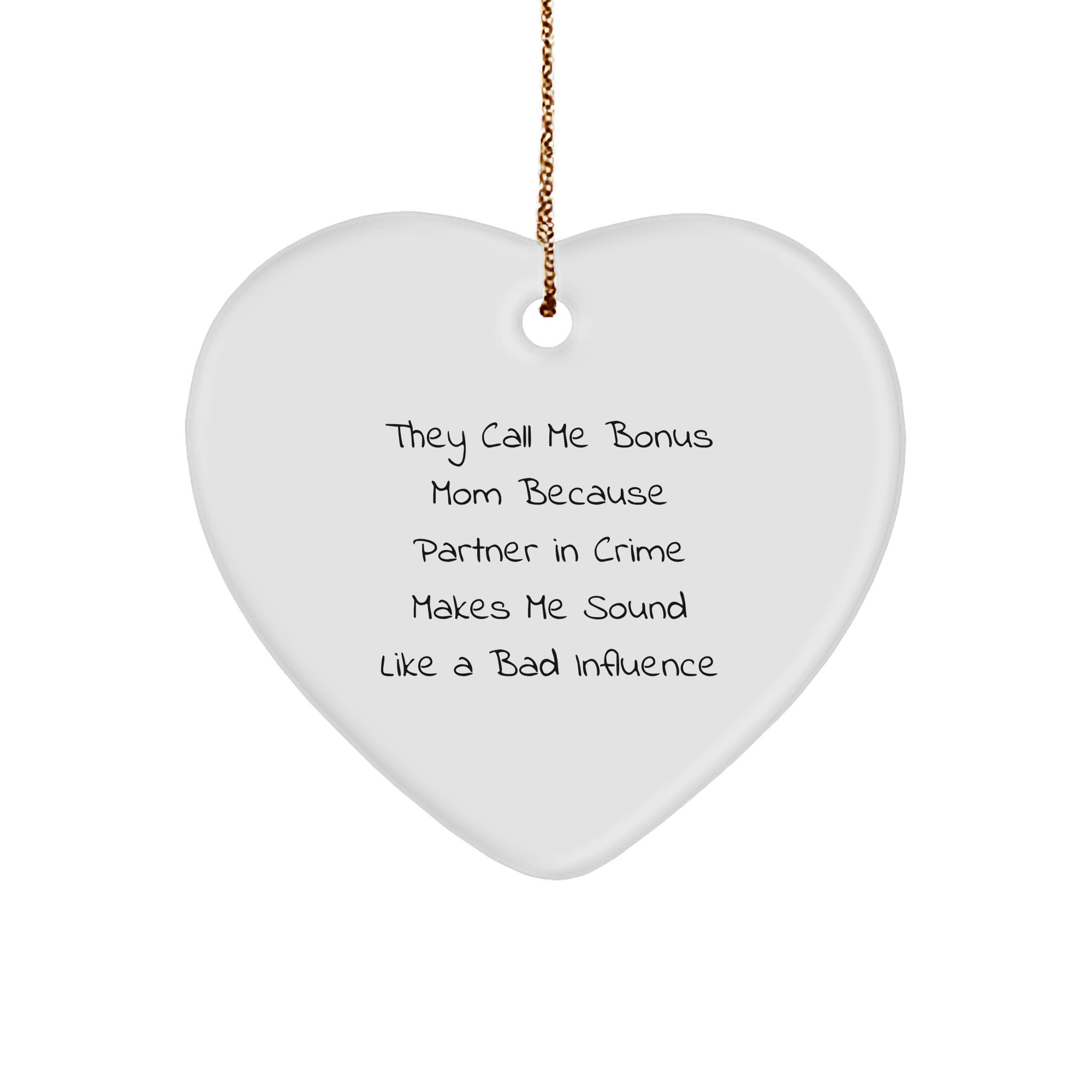 Bonus Mom Gifts from Men - Funny Heart Ornament Christmas Unique Finds for Bonus Mom Partner - Image 1