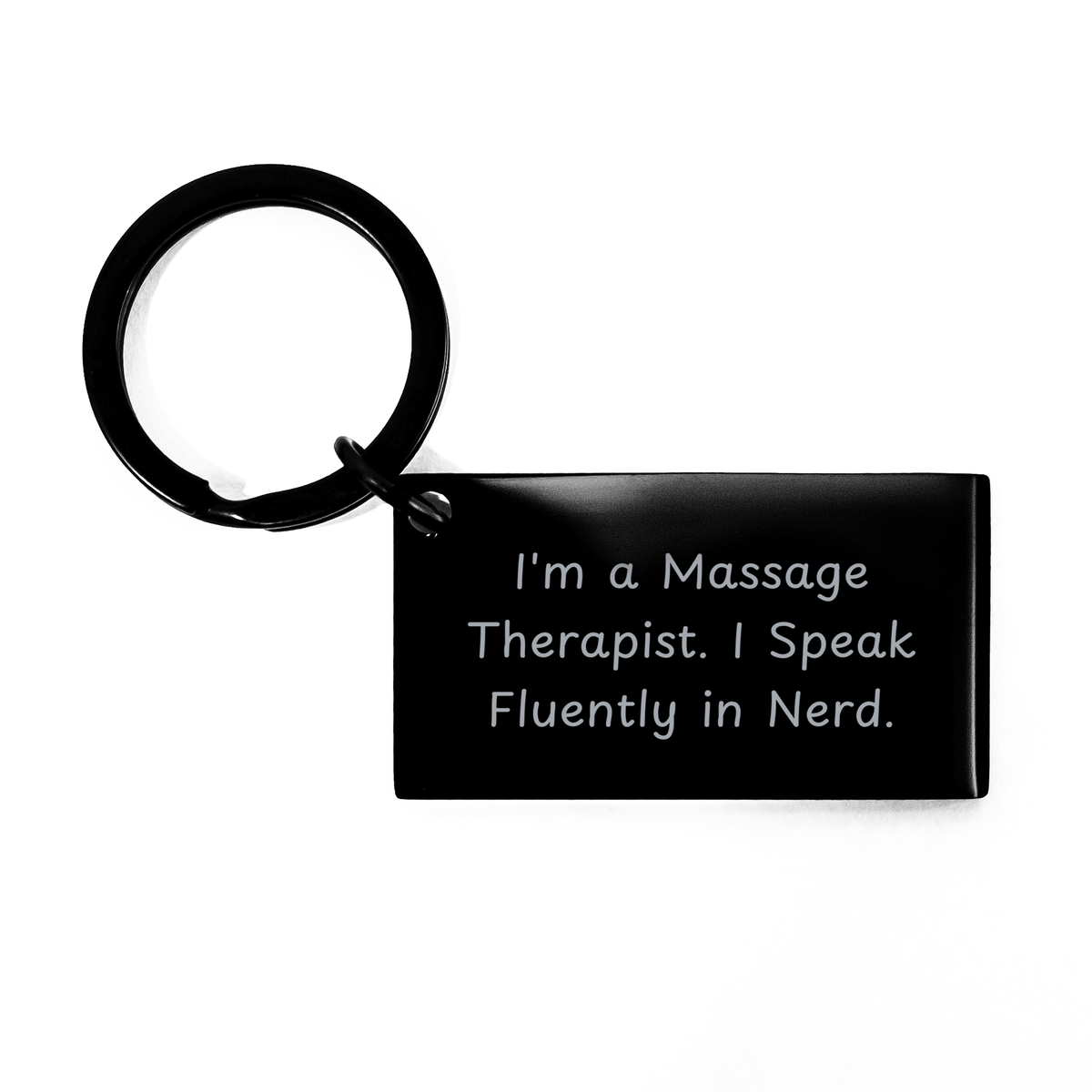 Gifts from Men, Unique Massage Therapist Keychain, 'I'm A Massage Therapist. I Speak Fluently In genius.', Father's Day Keychain, Stainless Steel, Rust Resistant - Image 1