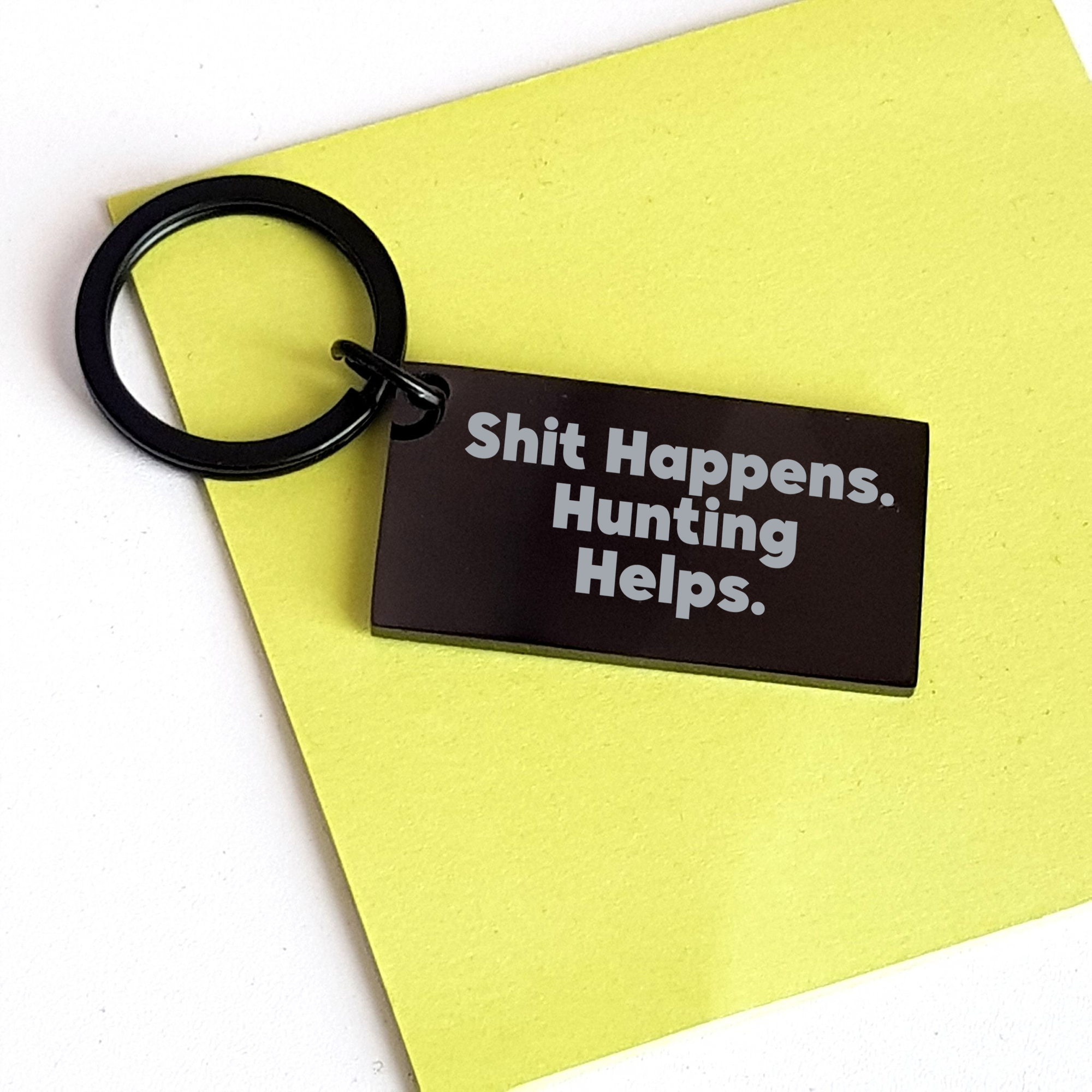 Hunting Enthusiasts Gifts from Family - Father's Day Unique Keychain, 'Shit Happens. Hunting Helps.' Motivational Keychain for Men and Women, Keychain for Hunting, Hunting Gifts, Hunting Keychain - Image 3