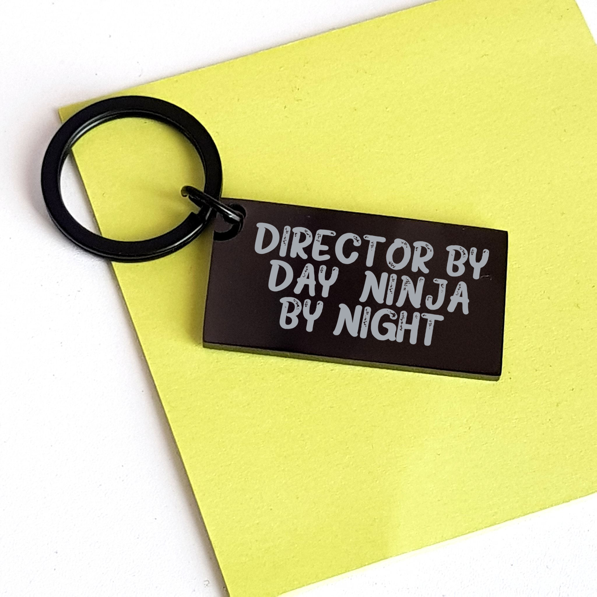 Director's Humor Keychain, 'Director By Day. Ninja By Night.' Quote, Black Stainless Steel, Unique Father's Day Unique Gifts from Friends - Image 3