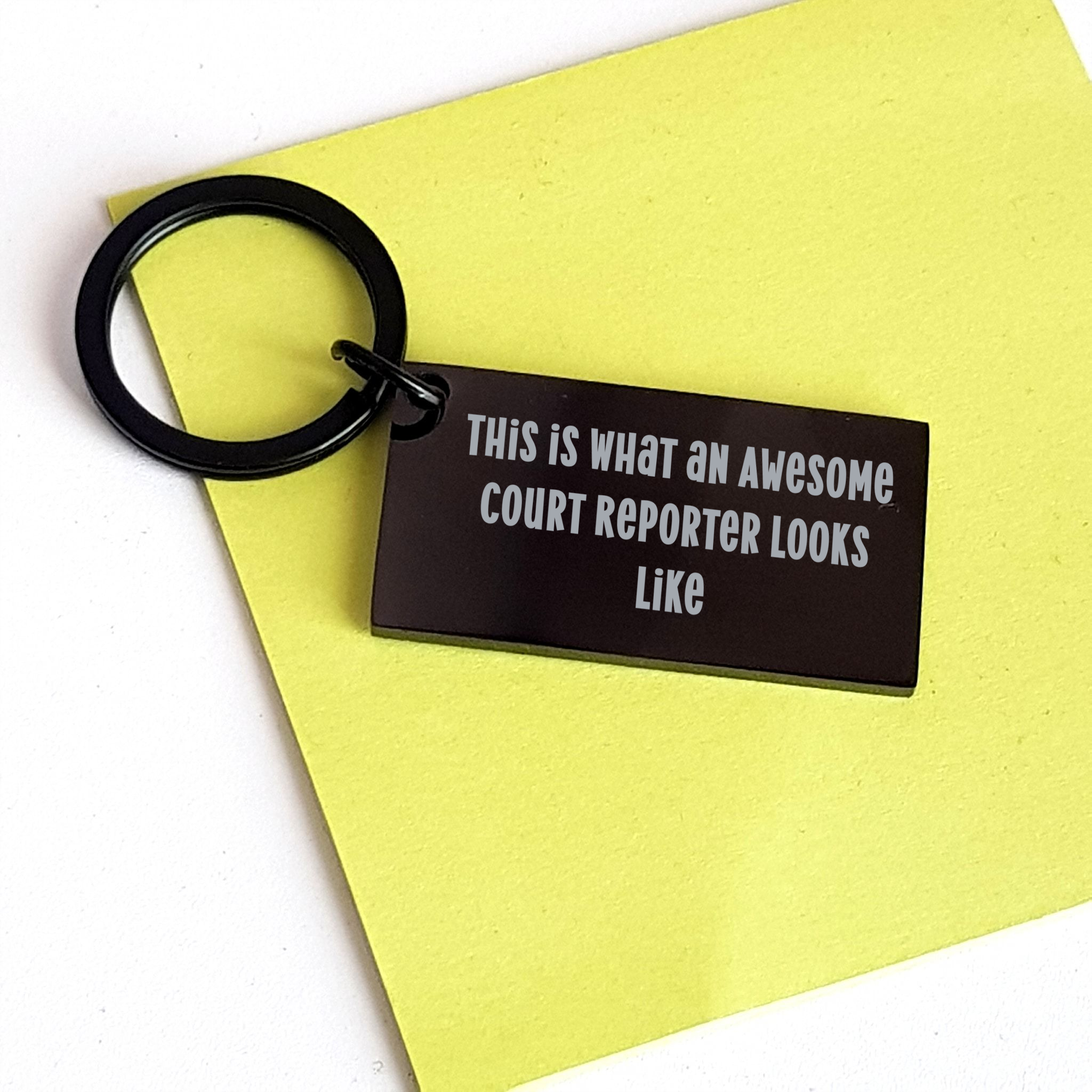 Funny Court Reporter Keychain Gifts for Men from Dad on Father's Day - 'This Is What An Awesome Court Reporter Looks Like' Quote on Stainless Steel Keychain - Image 3