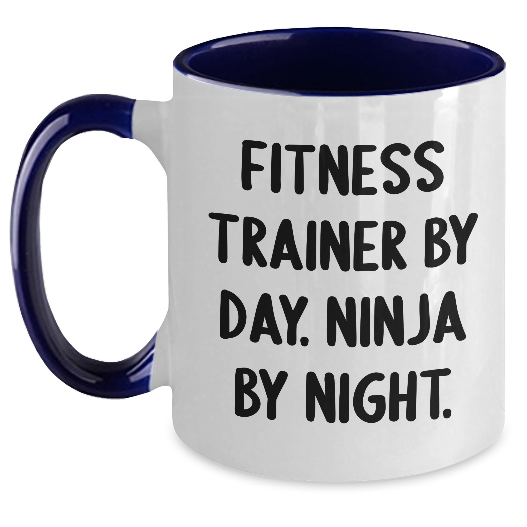 Fitness Trainers by Day, Ninja Mugs by Night - Funny Two Tone Coffee Mugs for Fitness Trainer Gifts from Men to Friends, Coworkers, Family - Unique Father's Day Unique Gifts for Him - Main