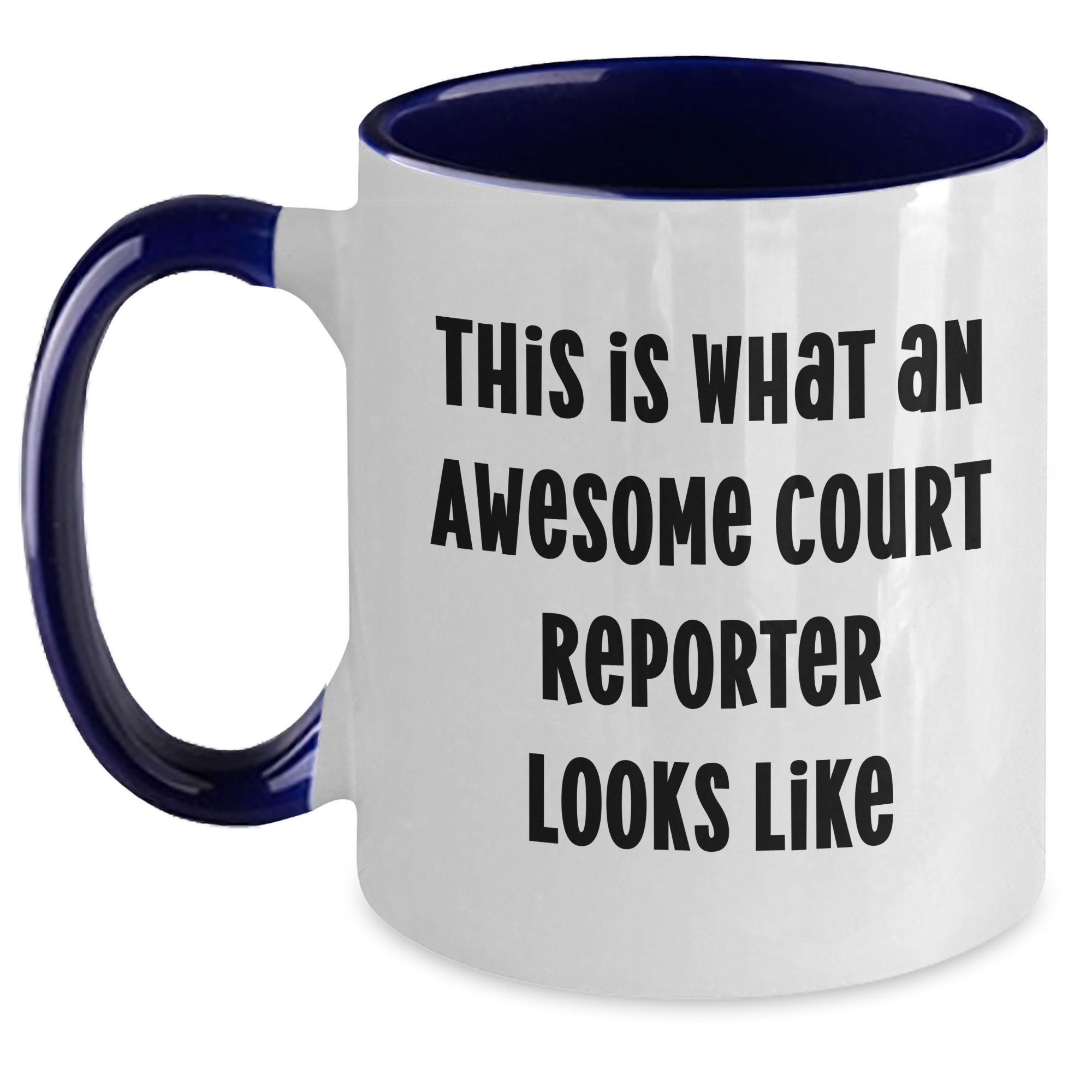 Funny Court Reporter Gifts, 'This Is What An Awesome Court Reporter Looks Like' Two Tone Coffee Mug, Gifts from Friends to Court Reporter, Unique Father's Day Unique Gifts - Main