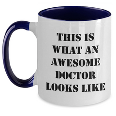 Funny Doctor Gifts - This Is What An Awesome Doctor Looks Like Two Tone Coffee Mug for Men, Women, Family, and Friends - Father's Day Unique Gifts from Family, Coworkers, and Friends - Main