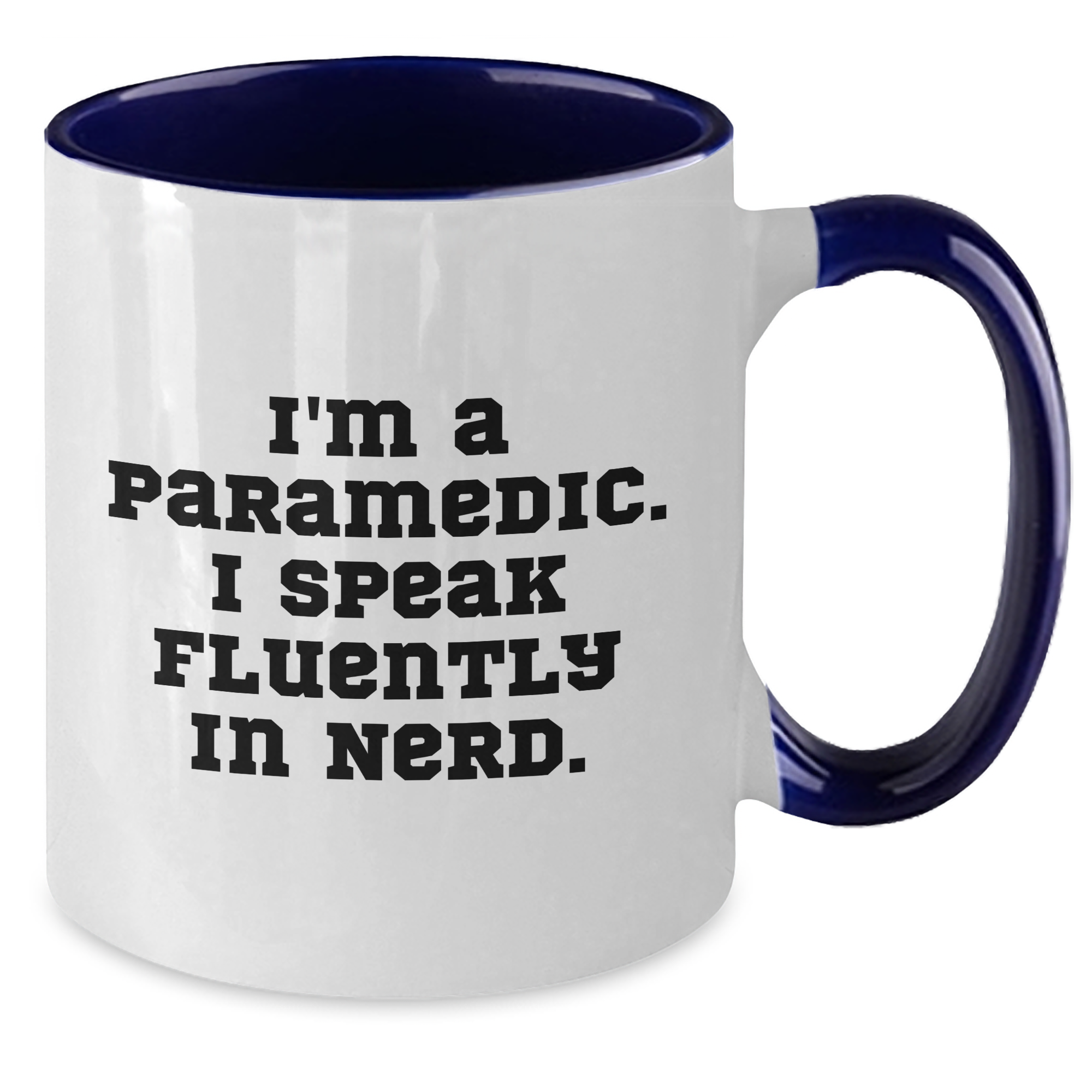 Rescue Worker Humor Gifts from Friends for Dad's Unique Two Tone Coffee Mug | 'I'm A Rescue Worker. I Speak Fluently In genius.' Quote - Additional