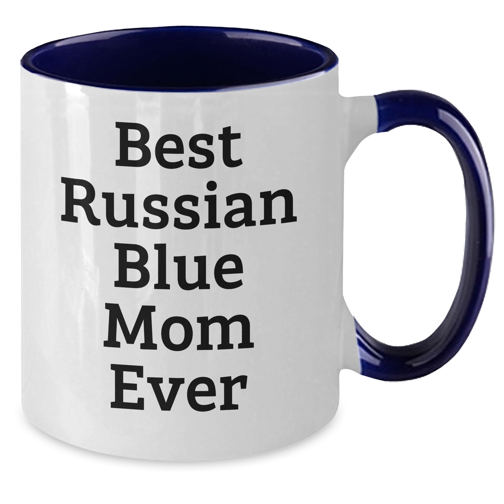 Funny Russian Blue Cat Mom Gifts from Dad to His Little Russian Blue Cat on Father's Day, Two-Tone Coffee Mug with Cute Quote - Additional
