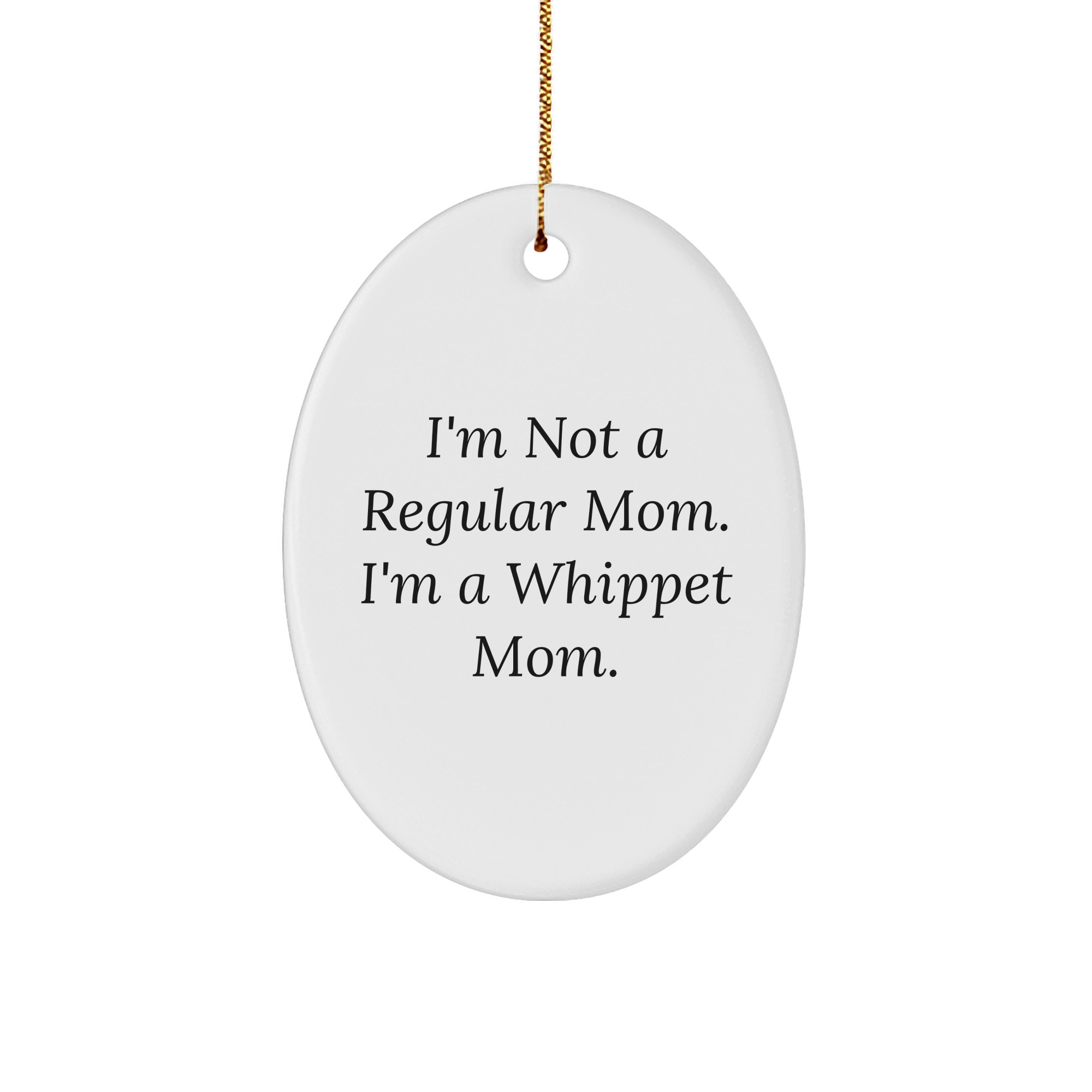 Whippet Dog Mom Christmas Oval Ornament Gifts for Her from Friends - Image 1