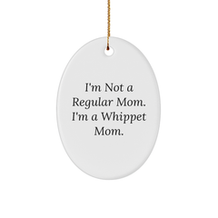 Whippet Dog Mom Christmas Oval Ornament Gifts for Her from Friends - Image 1