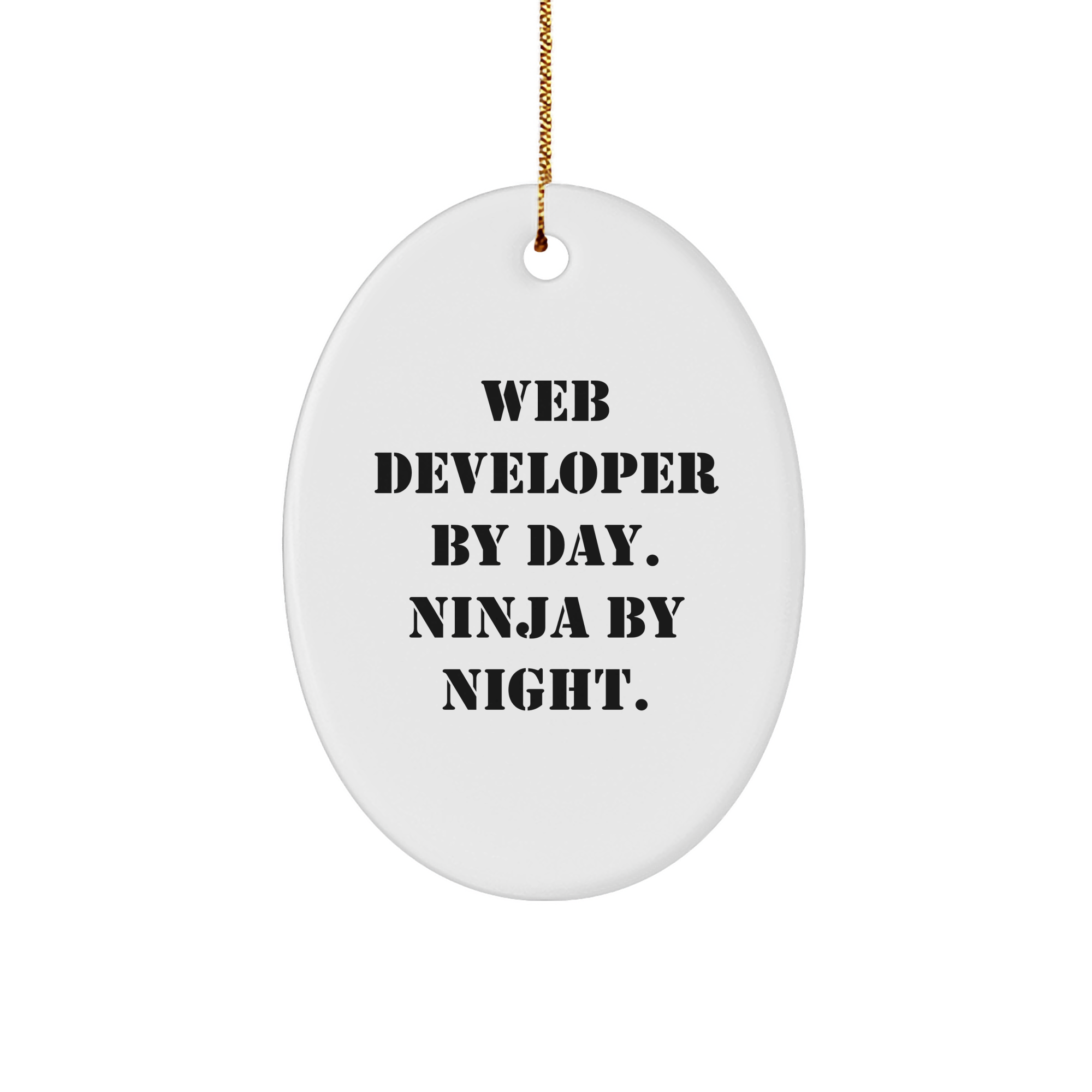 Web Developer By Day Ninja By Night Oval Ornament Gifts from Family for Web Developer Friends and Family Christmas Unique Gifts - Image 1