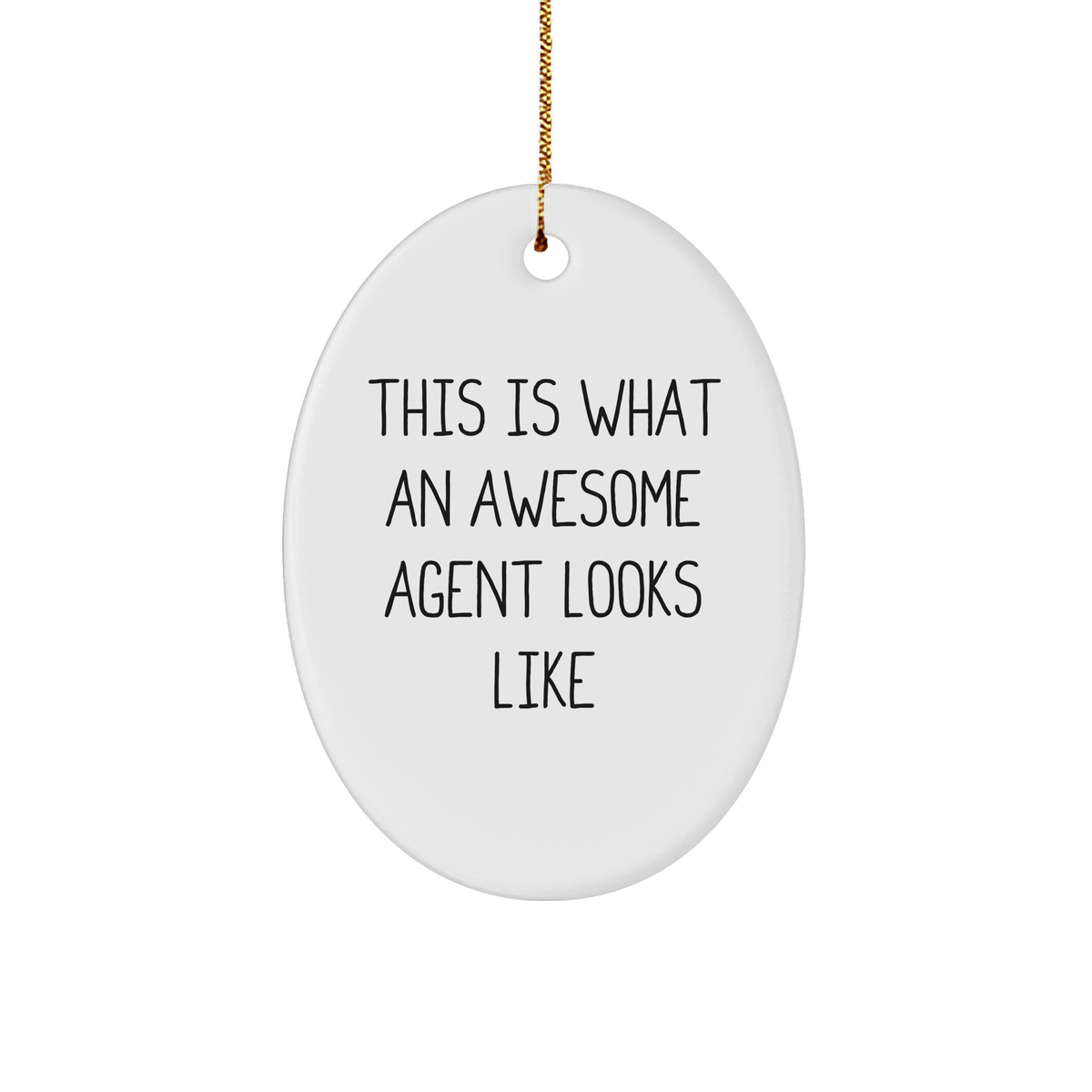 Funny Agent Gifts from Men for Awesome Agents - This Is What An Awesome Agent Looks Like Oval Ornament, Christmas Unique Gifts - Image 1