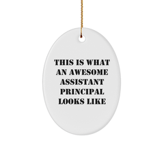 Funny Assistant Principal Gifts Oval Ornament This Is What An Awesome Assistant Principal Looks Like from Family - Image 1