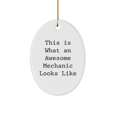 Funny Mechanic Quote Oval Ornament Gifts from Family for Men's Workshop Decor - Image 1