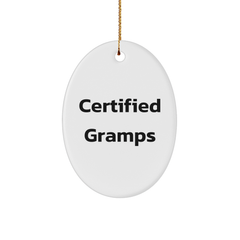 Funny Gramps Oval Ornament Gifts from Family for Christmas - 'Certified Gramps' Quote - Image 1